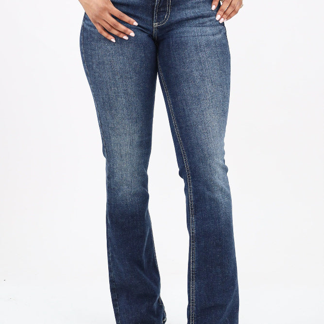 Silver Suki Mid Rise Slim Fit Bootcut Jeans - Blue