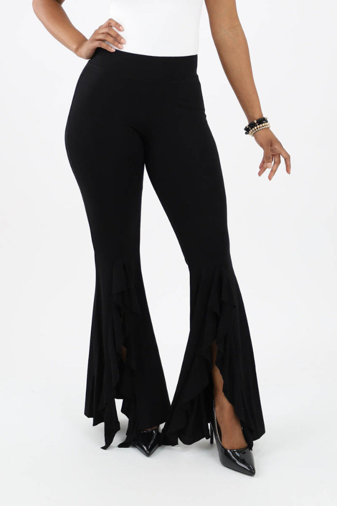 Front Slit Flare Leggings