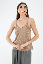 Champagne Jacquard Satin Camisole