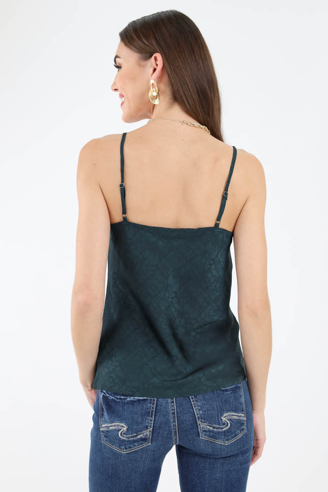 Dark green satin camisole