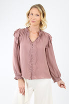 Lilac smocked blouse