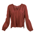 Burgundy satin blouse flatlay