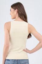 Back of ivory muscle tank top