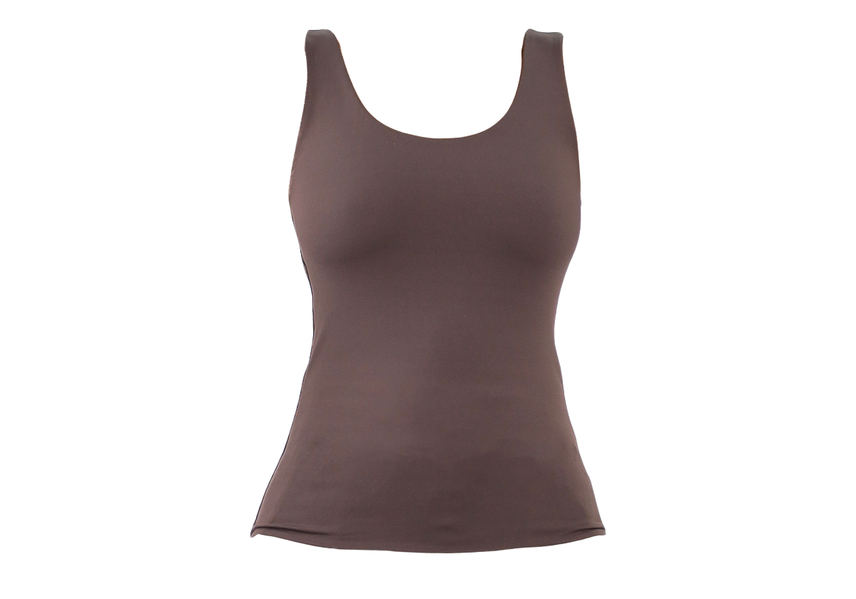 Brown womens tank top flatlay