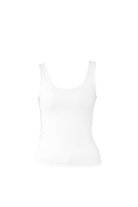 White womens tank top flatlay