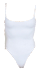 White Adjustable Strap Bodysuit Flatlay