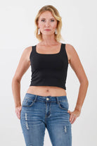 Black Cropped Tank Top