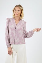 Lavendar Women's Ruffle Sleeve Blouse