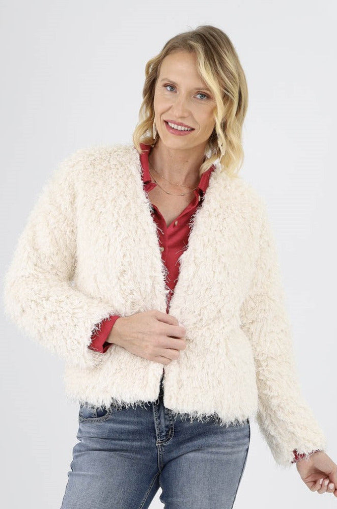 Cream Faux Fur Jacket