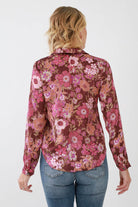 Back of Pink Floral Front Tie Blouse