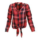 Red Plaid Tie Front Shirt Flatlay