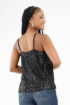 Back of Black Sequin Tank Top