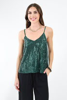 Green Sequin Tank Top