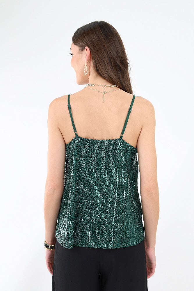 Back of Green Sequin Tank Top