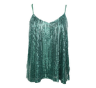 Green Sequin Tank Top Flatlay