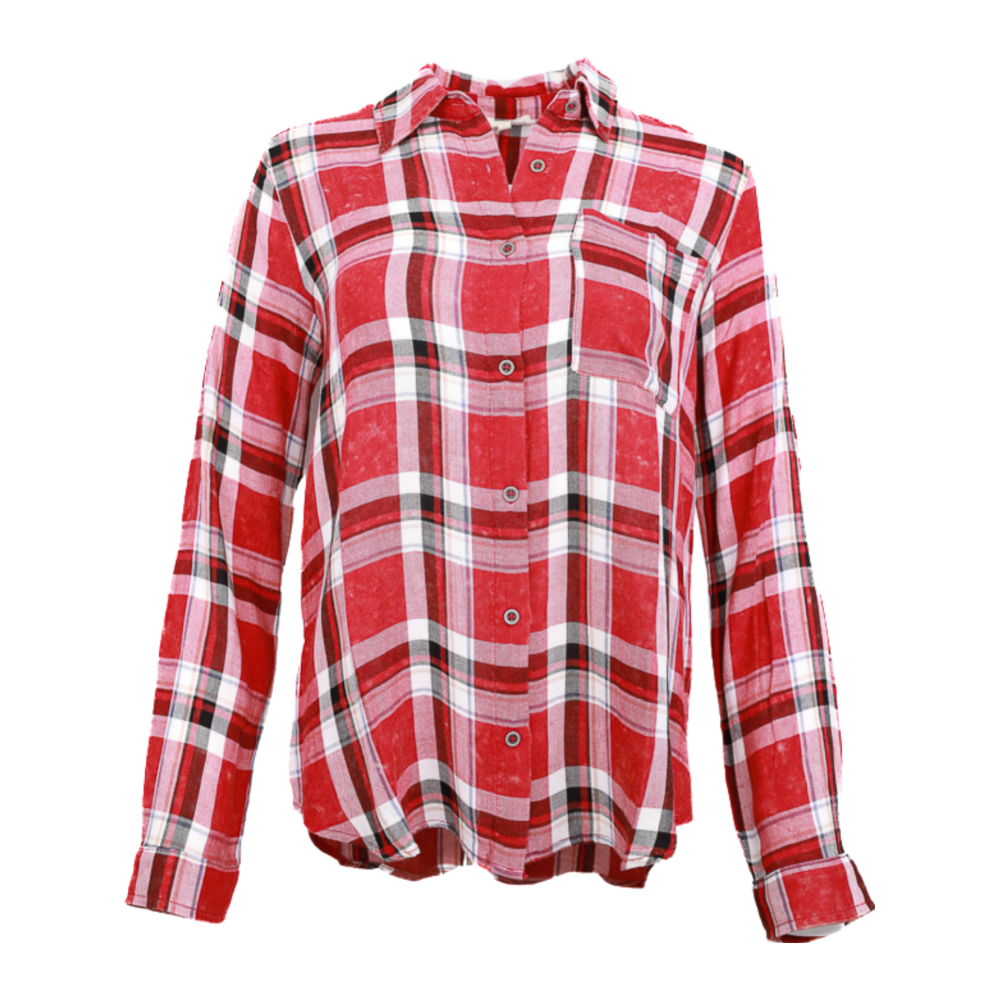 Red Flannel Shirt Flatlay