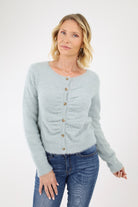 Sage Fuzzy Sweater Cardigan