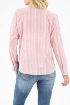 Back of pink Striped Woven Shirt