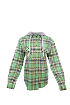 Green Plaid Hoodie Jacket Flatlay