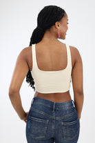 Back of Ivory Cropped Tank Top