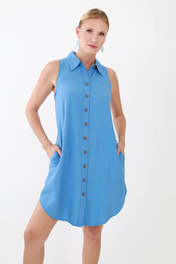 Periwinkle Button Down Dress