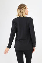 Back of Black Lightweight Cardigan