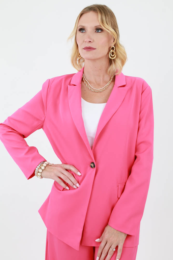 Fuchsia Oversized Tailored Blazer