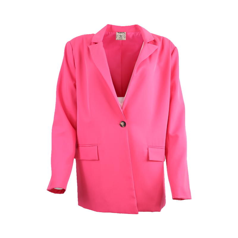 Fuchsia Oversized Tailored Blazer Flatlay