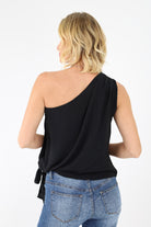 Back of Black Side Tie Blouse