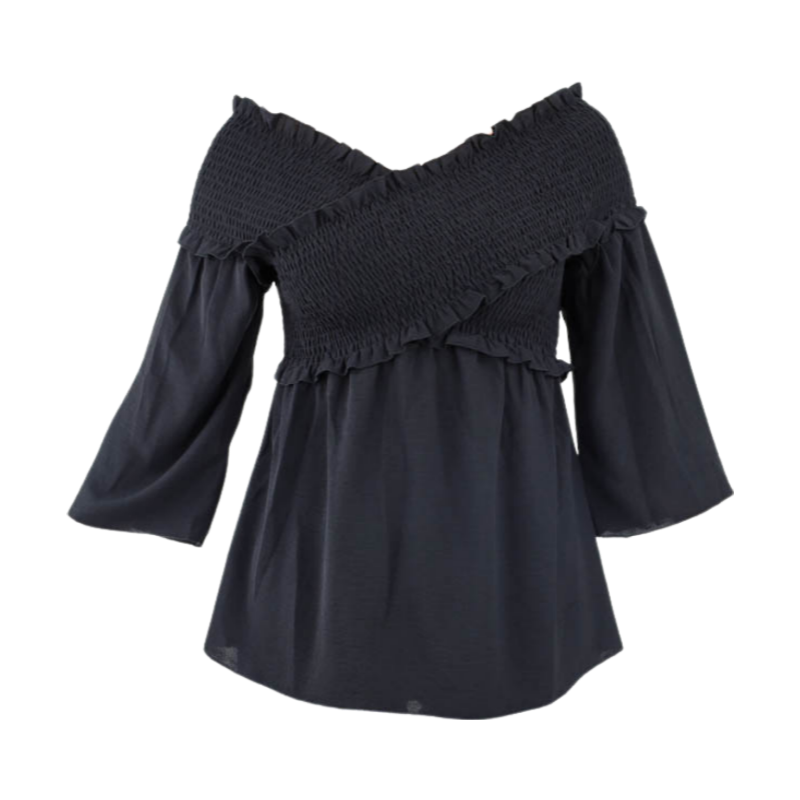 Elegant Cinderella Blouse Black