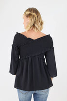 Back of Black Elegant Blouse