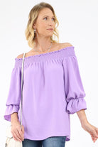 Lilac Smocked Bow Back Top