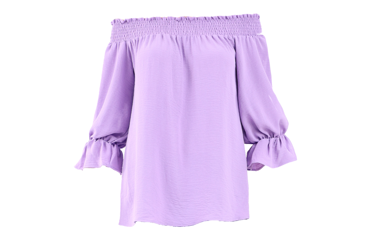 Lilac Smocked Bow Back Top Flatlay