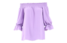 Lilac Smocked Bow Back Top Flatlay