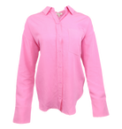 Pink Womens Button Up Top Flatlay