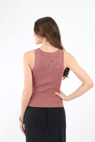 Back of red Racerback Knit Tank Top