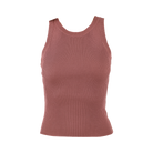 Red Racerback Knit Tank Top Flatlay