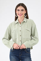 Sage Button Up Corduroy Jacket