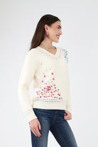 Cream Jewel Embellished Sweater