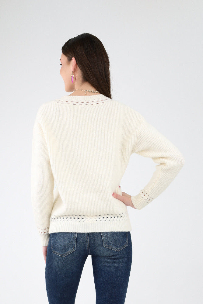 Back of Jewel Embellished Sweater