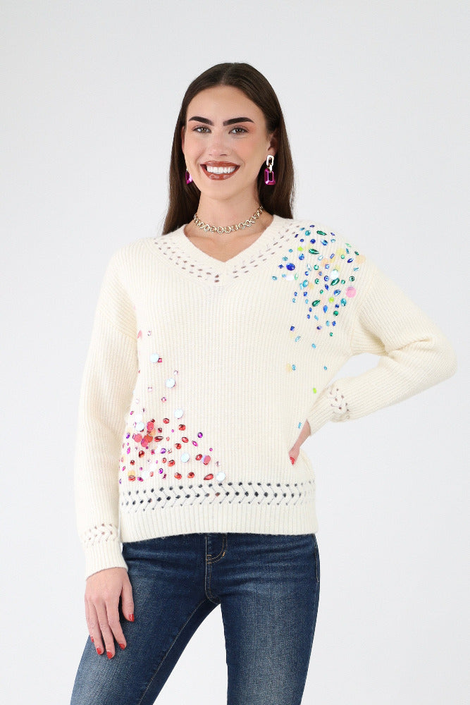 Jewel Embellished Sweater