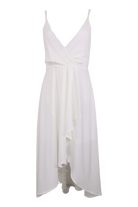 White Overlap Cami Midi Dress Flatlay