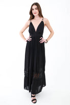 Black Woven Maxi Dress