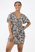 Leaf Print Mini Dress