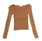 Brown Sweetheart Neckline Top Flatlay