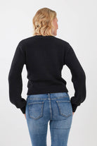 Back of Black Cozy Sweater