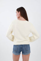 Back of Cream Cozy Sweater