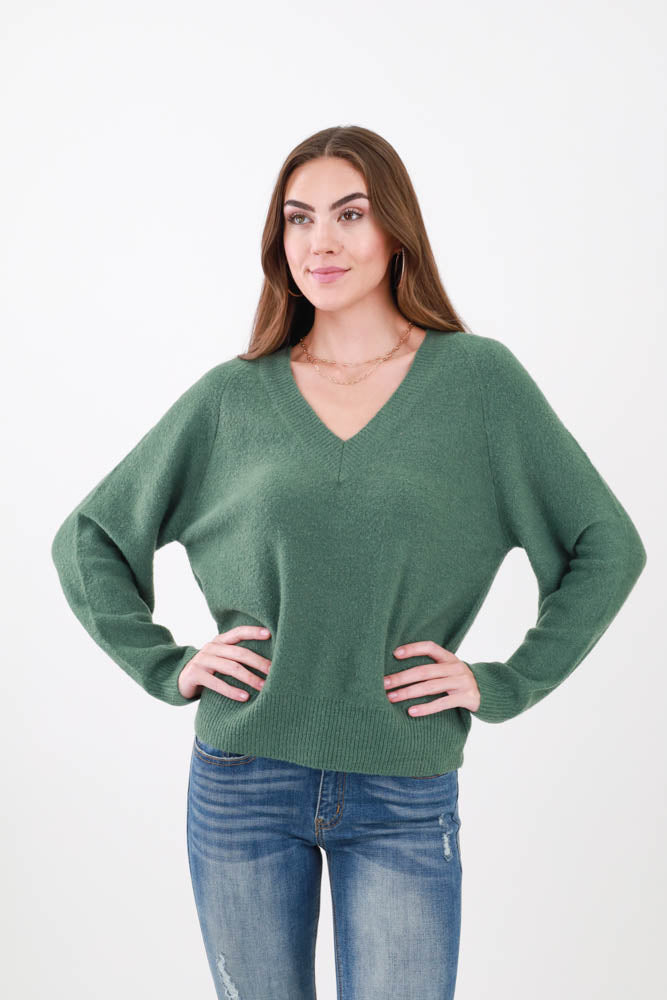 Dark Green Crew Neck Sweater