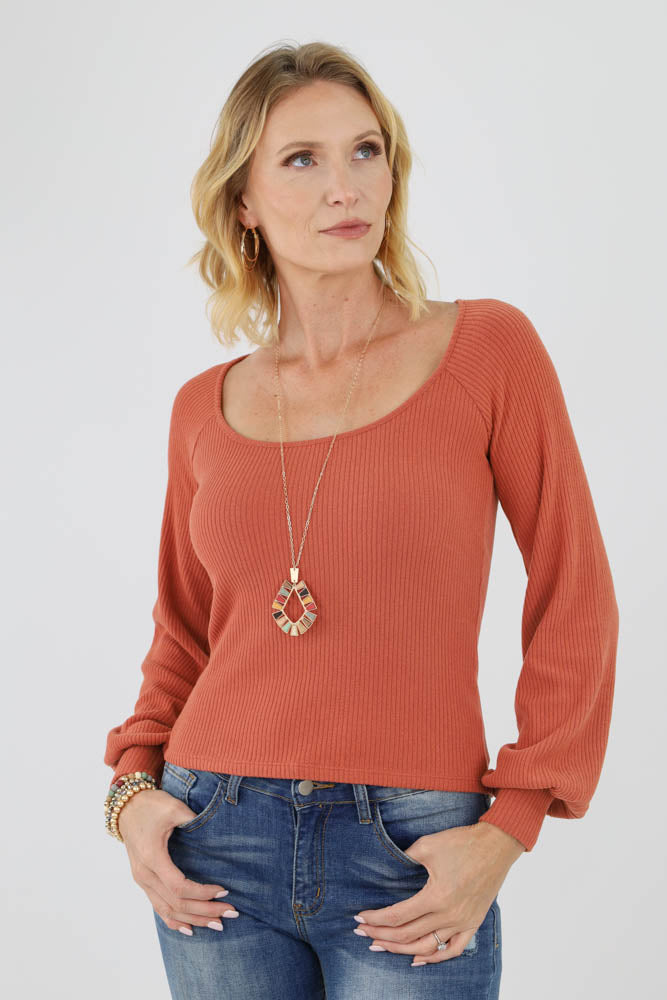 Clay Square Neck Top