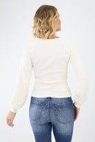 Back of Cream Square Neck Top